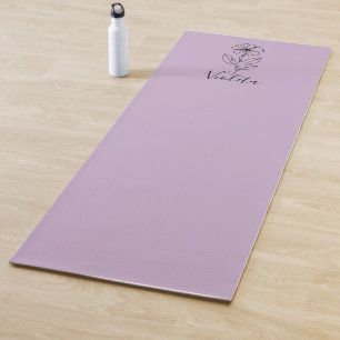 Personalised name February violet Birth Flower  Yoga Mat