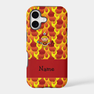 Personalised name fireman flames pattern