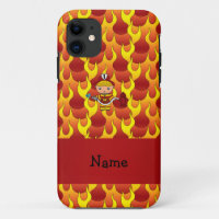 Personalised name fireman flames pattern