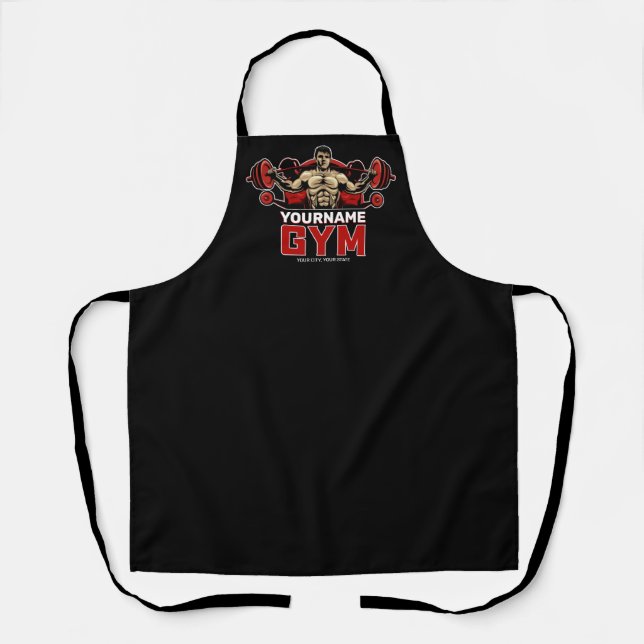 Personalised NAME Fitness Home GYM Weight Lifting Apron (Front)