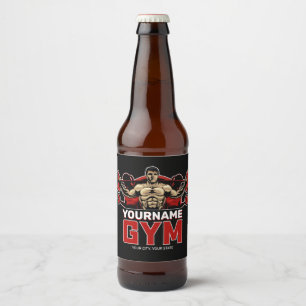 Personalised NAME Fitness Home GYM Weight Lifting Beer Bottle Label