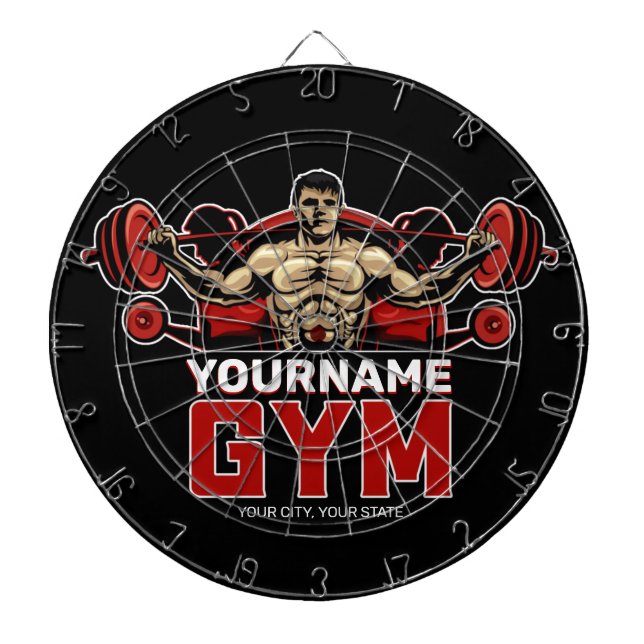 Personalised NAME Fitness Home GYM Weight Lifting  Dartboard (Front)