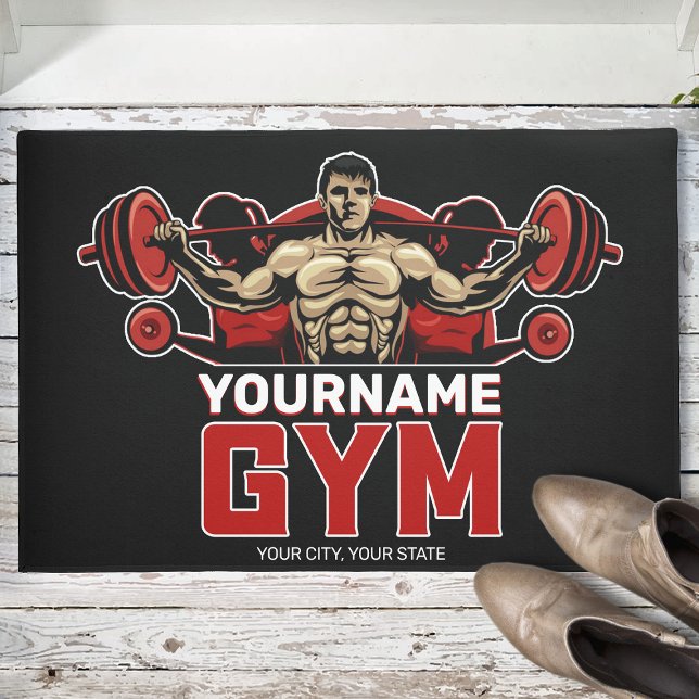 Personalised NAME Fitness Home GYM Weight Lifting Doormat (Creator Uploaded)