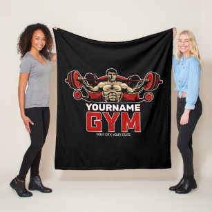 Personalised NAME Fitness Home GYM Weight Lifting  Fleece Blanket