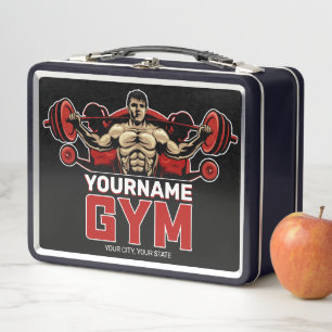 Personalised NAME Fitness Home GYM Weight Lifting  Metal Lunch Box