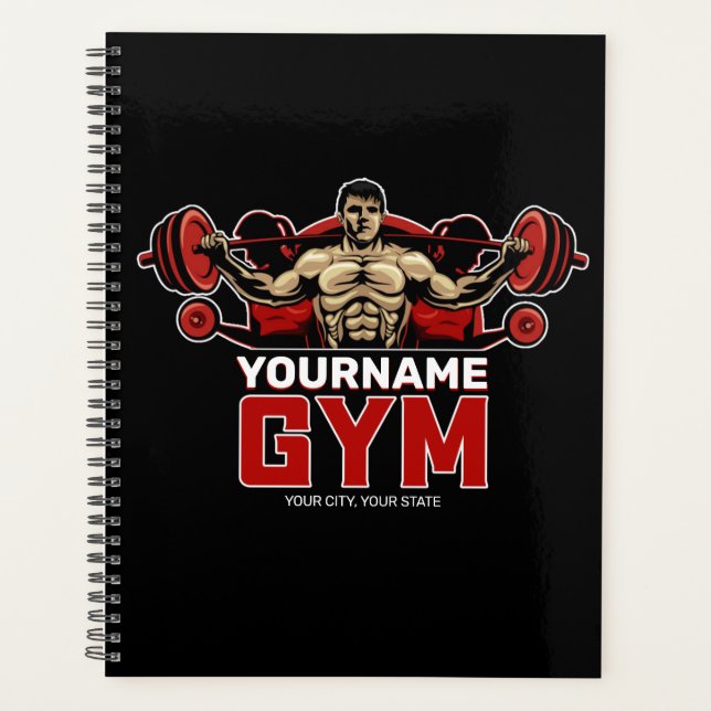 Personalised NAME Fitness Home GYM Weight Lifting  Planner (Front)