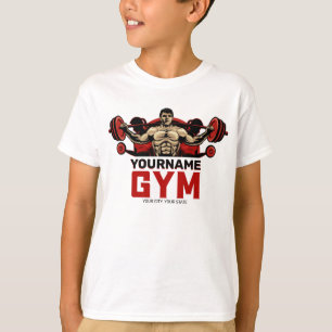 Personalised NAME Fitness Home GYM Weight Lifting  T-Shirt