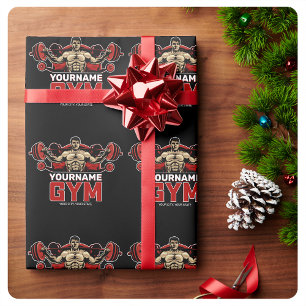Personalised NAME Fitness Home GYM Weight Lifting  Wrapping Paper