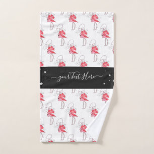 Personalised Name Flamingo ,Gifts for all Hand Towel