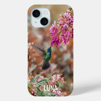 Personalised name floral birds phone case 