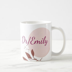Personalised Name Floral Gift for Her, Teacher, Dr Coffee Mug