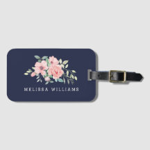 Personalised Name Floral Luggage