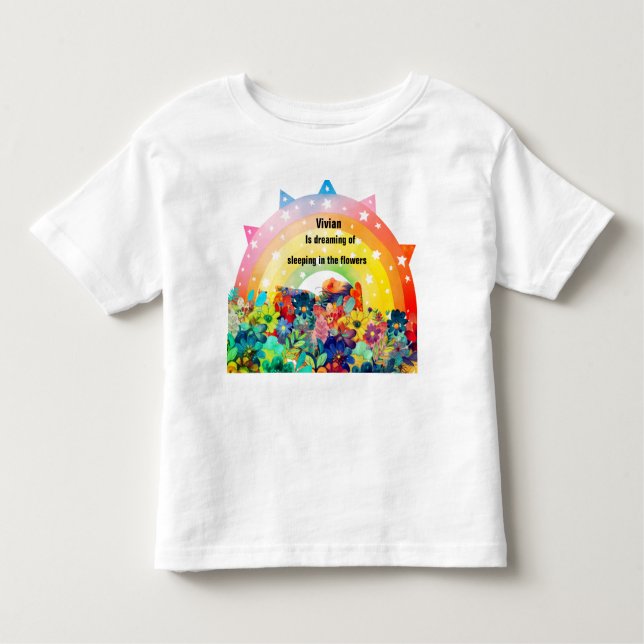 Personalised name flower  toddler T-Shirt (Front)