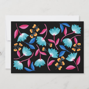 Personalised Name Folk Art Floral Pattern Card