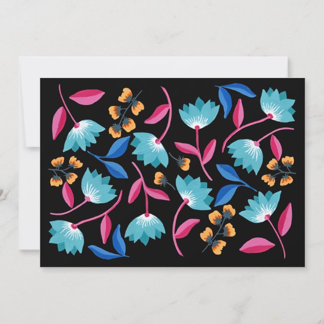 Personalised Name Folk Art Floral Pattern Card (Back)