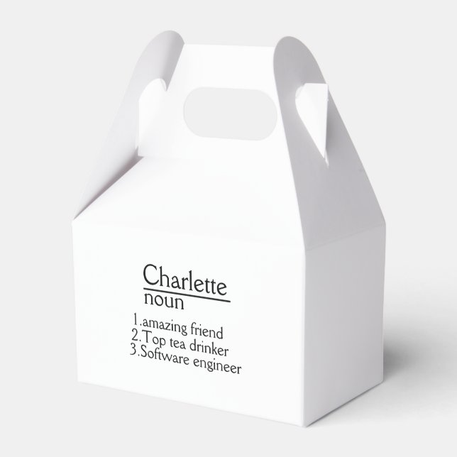 Personalised Name Food and Beverage  Favour Box (Front Side)