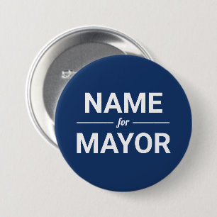 Personalised Name for Mayor Custom Colours & Text 7.5 Cm Round Badge
