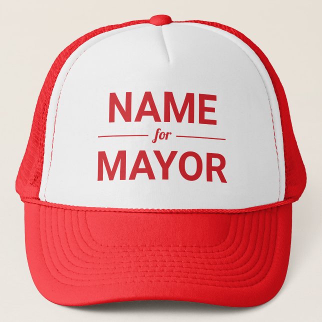 Personalised Name for Mayor Custom Text Election Trucker Hat (Front)