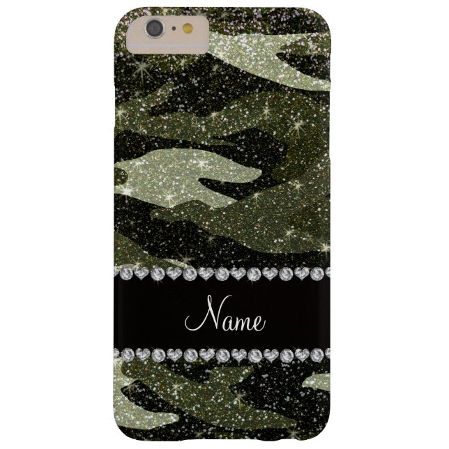 Personalised name forest green glitter camouflage Case-Mate iPhone case (Back)