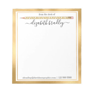 Personalised Name   From The Desk Of Notepad