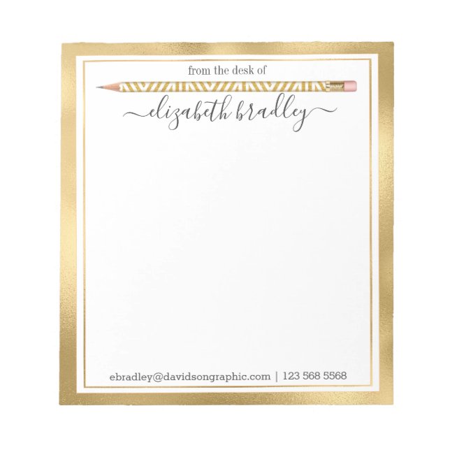 Personalised Name | From The Desk Of Notepad (Front)