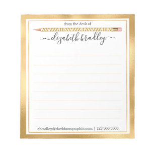 Personalised Name   From The Desk Of Notepad