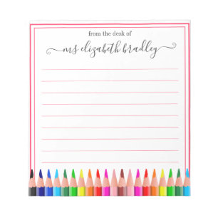 Personalised Name From The Desk Of Notepad