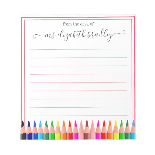 Personalised Name | From The Desk Of Notepad (Front)