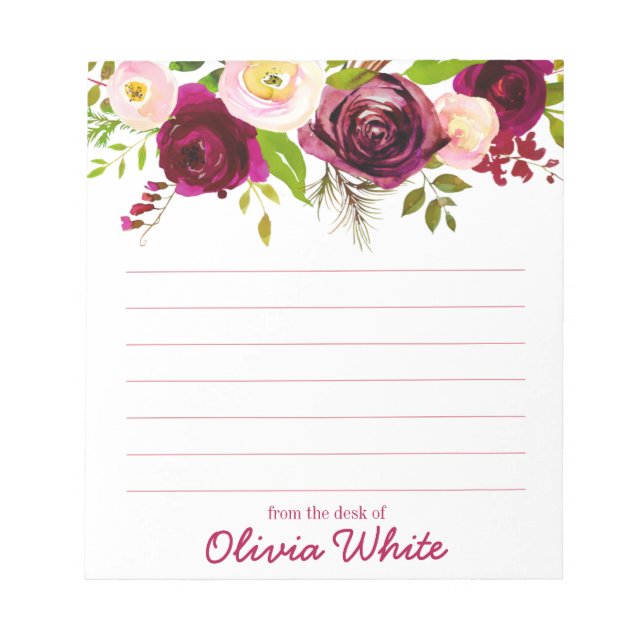 Personalised Name | From The Desk Of Notepad (Front)