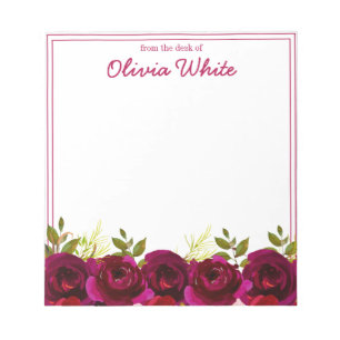 Personalised Name   From The Desk Of Notepad