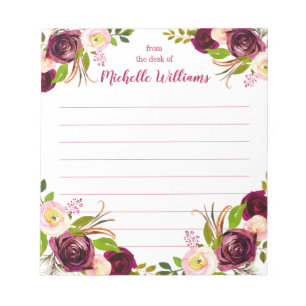 Personalised Name From The Desk Of Notepad