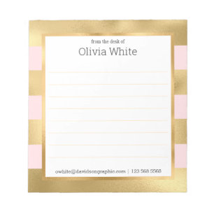 Personalised Name   From The Desk Of Notepad