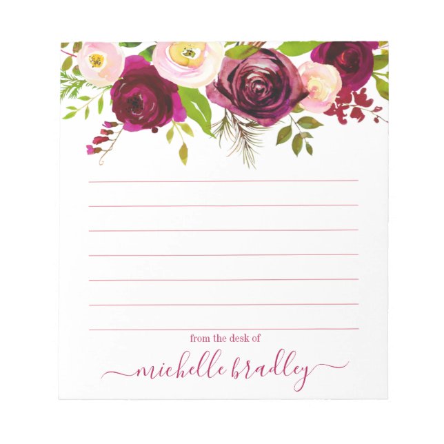 Personalised Name | From The Desk Of Notepad (Front)