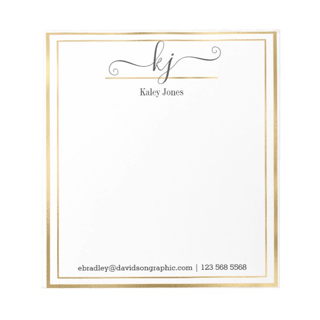 Personalised Name | From The Desk Of Notepad (Front)