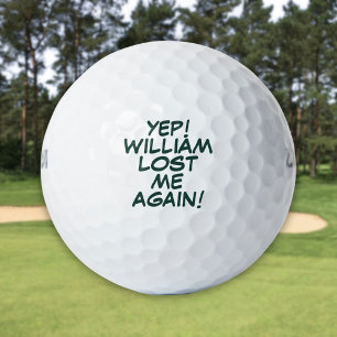 Personalised Name Fun Green Lost Message Golf Balls