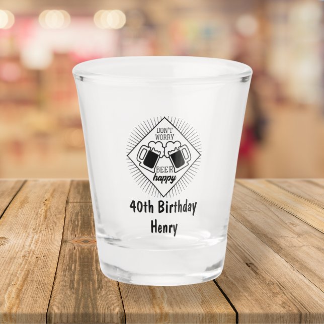 Personalised Name Funny 40th Birthday Shot Glass (Creator Uploaded)