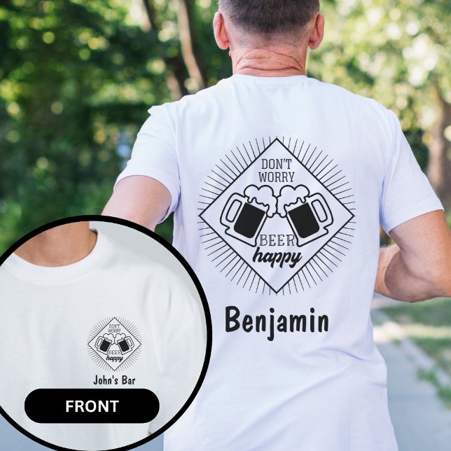 Personalised Name Funny Bar Crew Pocket Design T-Shirt (Creator Uploaded)