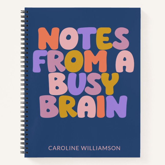 Personalised Name Funny Busy Humour Quote Mum Notebook (Front)
