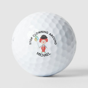 Personalised Name Funny Clown Message Golf Balls