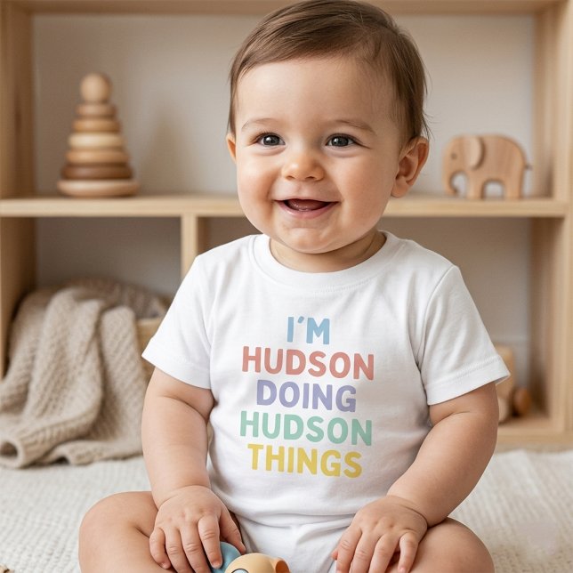 Personalised Name Funny Doing Things Baby T-Shirt (Creator Uploaded)