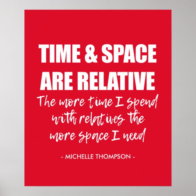 Personalised Name Funny Family Quote Red Poster (Front)