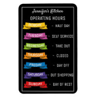 Personalised Name funny kitchen operating hours M