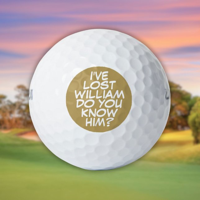 Personalised Name Funny Quote Gold Lost Golf Balls (Personalized Name Funny Quote Gold Lost Golf Balls)