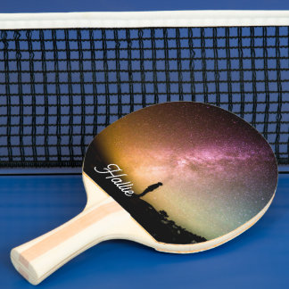 Personalised Name Galaxy Night Sky Stars Space Ping Pong Paddle