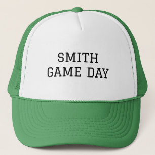 Personalised Name Game Day Green Trucker Hat