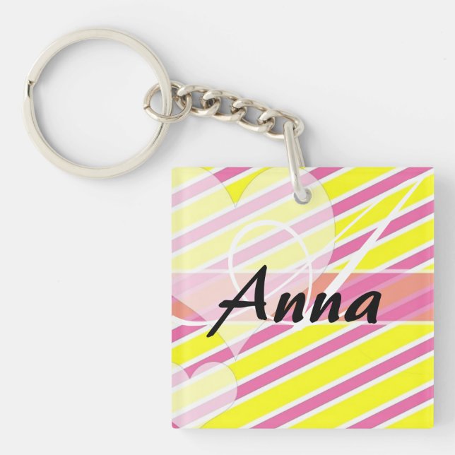 Personalised name Geometric Pattern Keychain (Front)