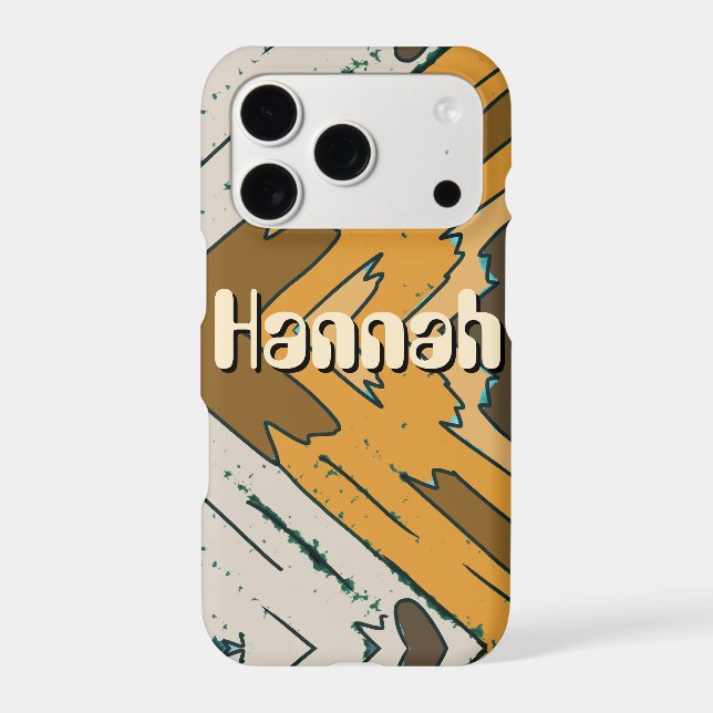 Personalised Name Geometric Rustic Brown Gold  (Back)