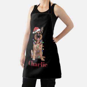 Personalised Name German Shepherd Christmas Dog Apron