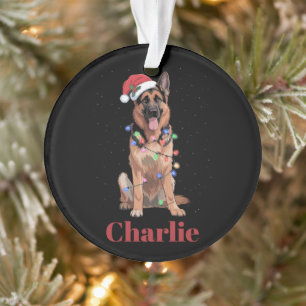 Personalised Name German Shepherd Christmas Dog Ornament