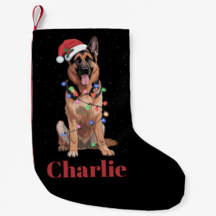 Personalised Name German Shepherd Christmas Dog Small Christmas Stocking
